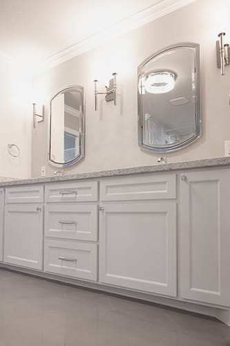 New bathroom mirrors installed by Summit Renovation Group.
