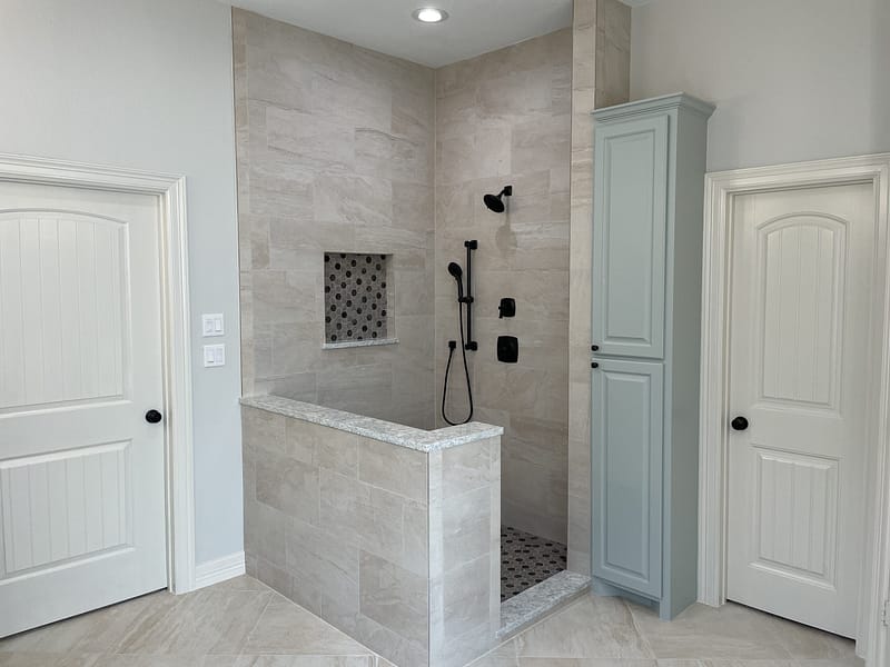 A completed shower remodel by Summit Rennovation Group in the Woodlands, TX.